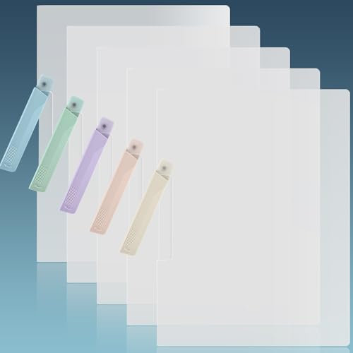 BAYTORY 5Pcs Clear Report Covers with Swing Clip, Report Folder for A4 & Letter Size Paper, Plastic Folders with Clip, Presentation Binder for School Business (Transparent Single Clip)