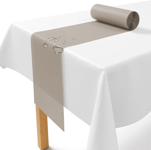 Fleece bordslöpare taupe [30 cm x 25 m] – engångsbordsband som ädel