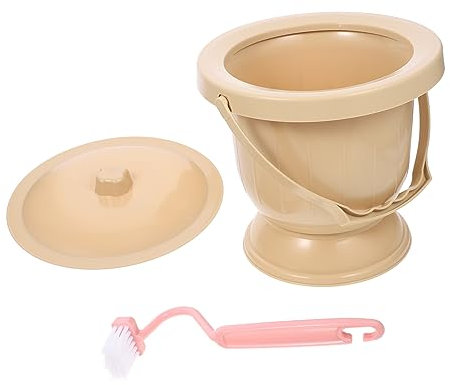 HOMOCONO Orinal Portátil Pequeño De Plástico Resistente Con Tapa y Asa Ligera y Compacta Cómodo Práctico Para Uso Doméstico De Mujeres Ancianos y Niño Niña