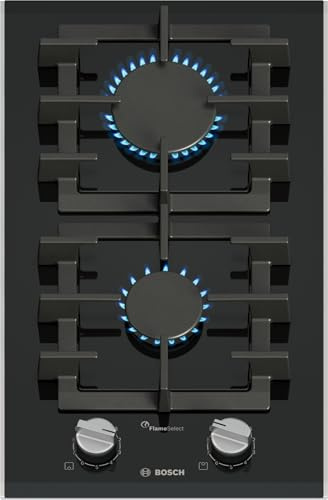 Serie 8 PRB3A6I40 - Piano cottura Domino, a gas, 30 cm, in vetroceramica, colore: Nero