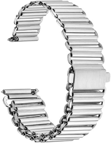 Herr- och damklocka med borstat metallarmband i rent rostfritt stål, dubbelspänne, vikbar