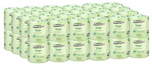 Marcal Pro Toilet Paper 100% Recycled - 2 Ply, White Bath Tissue, 242 Sheets Per Roll - 48 Individually Wrapped Rolls Per Case Green Seal Certified Toilet Paper 03001