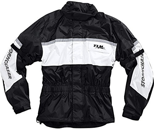FLM Sports Membran Regenjacke 1.0 – Wasserdicht, Atmungsaktiv & Winddicht – Polyamid – Mit Helmkapuze & Re weiß 3XL