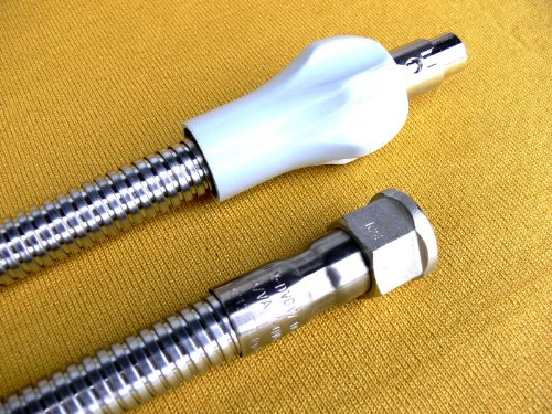 200 cm Gasschlauch Allgasschlauch 2x Edelstahl VA/VA nach DIN3383-1 und DVGW Gassicherheitsschlauch