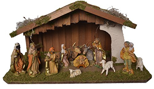 Alfred Kolbe Krippen 1412/12 Weihnachtskrippe aus Holz für 10-12 cm Figuren 52 x 25 x 25,5 cm