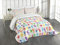 ABAKUHAUS Bunt Tagesdecke Set, Aquarell Kinder, Set mit Kissenbezügen Waschbar, für Einzelbetten 170 x 220 cm, Aqua Weiß