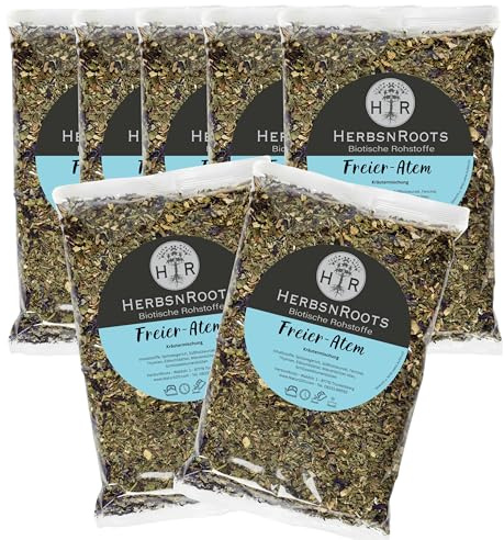 Freier Atem Mischung • Kräutertee • Lungenkraut -Sammlung • Husten lösen & lindern • abhusten erleichtern • Glutenfrei • Laktosefrei • Vegan • 7x 210g • HerbsnRoots