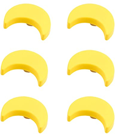 CcHhyyt Botones de goma suave con forma de dibujos animados para niños, niñas, niños, tiradores de armario, cajones, para armarios de habitación infantil, 6 unidades (luna amarilla)