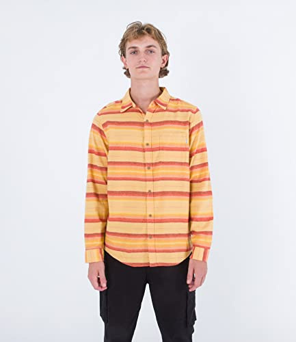 Hurley Portland Organic Flannel LS T-Shirt, Galet, M Homme