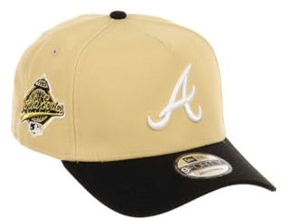 New Era Atlanta Braves MLB World Series 1995 Sidepatch Vegas Gold Black 9Forty A-Frame Snapback Cap - One-Size