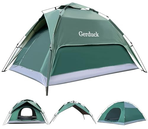 Gerduck-3 in1 Camping Zelt,Wurfzelt 2-6 Personen,Pop up Zelt 3 Person automatik Wurfzelt, AUF-ABBAU IN 60 Sekunden-Extra Groß & Wasserdicht,5 Personen Mann zelte