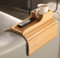Kotona UK Foldable Bamboo Sofa Arm Tray with Cup Holder & Pocket, Armrest Table for Couches & Chairs, Sofa Side Caddy for Drinks, Remotes, Magazines, No Assembly, Natural Wood