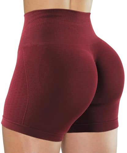 Unthewe Short d’entraînement sans couture pour femmes, taille haute, effet gainant, short de yoga, Taille S