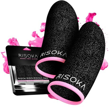 RISOKA® 10 Stück Gaming Finger Sleeves - Perfekter Touchscreen Glide - Geeignet für alle Spiele - Gaming Gadgets Sachen Zubehör für Zocker + Gamer - Finger Sleeve Handschuhe - Handy Controller