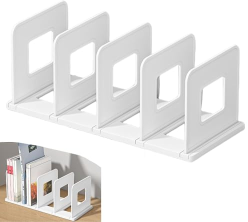 GOMETY Organisateur de bureau - Porte-livres épais amovible avec 4 compartiments - Rangement pour bureau, dossiers, lettres, magazines, livres, CD, cahiers