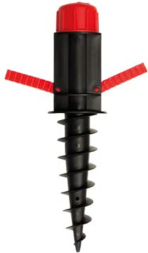 GRUNDLINE - Round Post Support - Parasol Stand - Earth Drill - Screw-In Ground Sleeves - Rotary Airer - 32 x 380 mm - Ground Anchor - Ground Anchor - Ground Sleeve Parasol