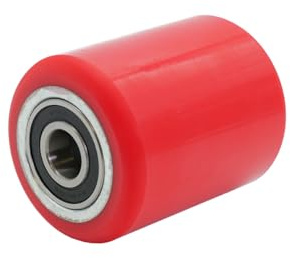4er Set Hubwagenrollen Polyurethan 80 x 100 mm in rot – Achse 20 mm mit Kugellager | Ersatzrollen für Hubwagen & Gabelhubwagen | Verschleißfest & langlebig