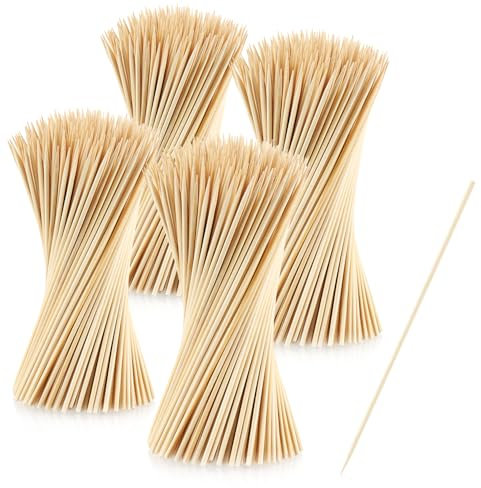 com-four® 1000x Fingerfood Spieße aus Bambus - lange Holzspieße zum Aufspießen von Fleisch und Gemüse - Grillspieße (1000 Stück - 20 cm - natur)
