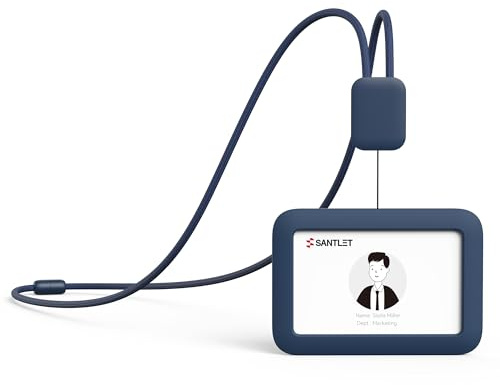 Portatarjetas Premium Retráctil con Correa, Hebilla de Seguridad, Portatarjetas Horizontal de Silicona Suave para Personal de Oficina, Enfermeras, Niños Azul