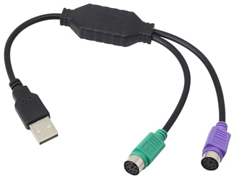 GERUI Cable convertidor PS2 a USB, cable de ratón, interruptor KVM, teclado USB y convertidor de ratón, 20 cm, negro