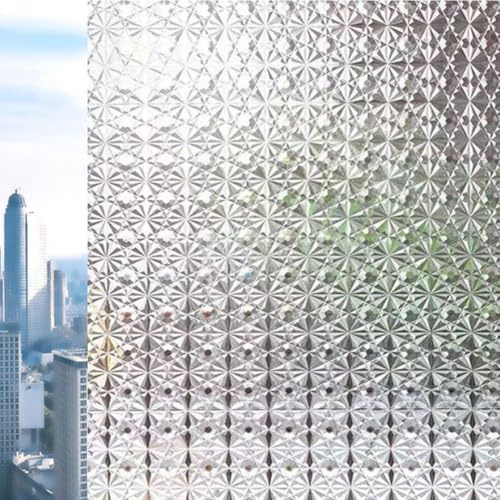 Gdfnmogo Film opaque translucide pour fenêtre de salle de bain en PVC 50 x 100 cm Installation facile (B)