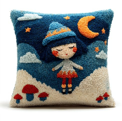 kitphoenix Set Per Cuscini Con Gancio Di Chiusura Ragazza Cuscini Artigianali Tappeto Con Gancio Di Chiusura Per Cuscino Kit Di Cuscino Gancio Di Chiusura, 43X43 Cm