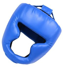 rongweiwang Casco de Boxeo Strong Head, Equipo de Entrenamiento, Equipo de protección, Lucha Libre, Transpirable, Kickboxing, Sparring, protección para la Cabeza, Sparring, Azul, Niños