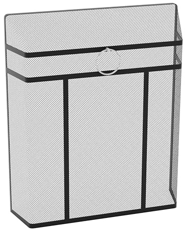 Fire Vida Octon Spark Fire Guard, Black & Chrome Ring, 28 Inch Freestanding