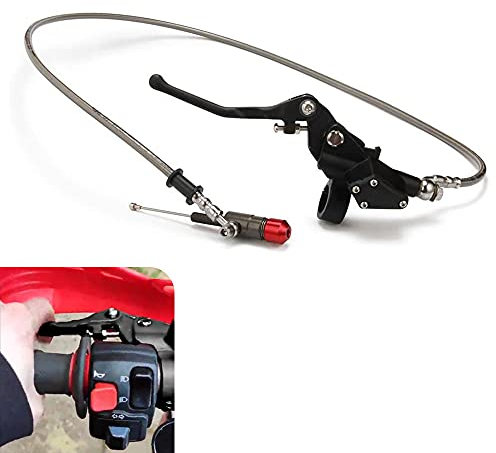 JFG RACING Motorrad Hydraulischer Kupplungsbremshebel,1200 mm Hauptzylinder Hydraulische Kupplung Set für 125cc-250cc Vertikalmotor Motocross Dirt Bike Pit Bike LTZ400 SM125 S51 CRE50-Schwarz