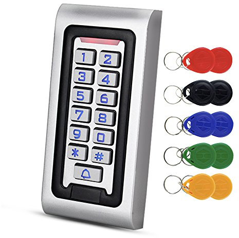 NN99 IP68 Wasserdichte Tastatur für RFID-Zugangskontrolle, regensicher, 125 kHz Lesegerät mit 10 Schlüsselringen
