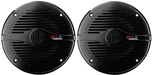 BOSS Audio MR60B - Altoparlanti marini da 16,5 cm, resistenti alle intemperie, 200 Watt di potenza per coppia, 100 Watt ciascuno, gamma completa, 2 vie, vendute in coppia