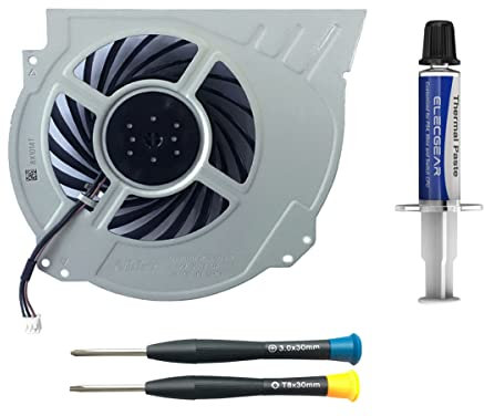 ElecGear Interner Kühler Lüfter für PS4 Pro CUH-7xxx – CPU-Kühlungslüfter Cooling Fan, Wärmeleitpaste und TR8 PH0 Schraubendreher-Set für Playstation 4 Pro