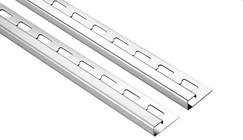 2 Meter | Fliesenschiene Quadrat | Edelstahl | V2A | 8 mm | HEX400 SI