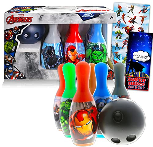 Marvel Studio Avengers Toys Games Activities Bundle Marvel Avengers Playset - Avengers Bowling Set Avengers Games for Toddlers Kids (Marvel Avengers Merchandise)