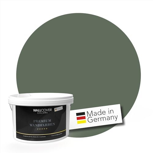 WALLCOVER PREMIUM Peinture Murale Verte pour l'intérieur 1 L Finition Mate Vert Sapin Idyllique Peinture Intérieure à Haute Couvrance - Fabriqué en Allemagne