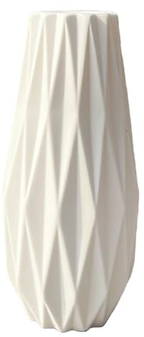Vaso da fiori essiccato in ceramica moderna e semplice rivetto moderno in gres porcellanato ad angolo, decorazione per la casa, 19,1 cm, bianco