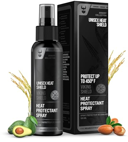 The Beard Struggle - Viking Shield Beard & Hair Heat Protectant Spray - Beard Spray for Men, Ease on Styling Beard Hair - Prevents Damage & Breakage for Hair & Beard