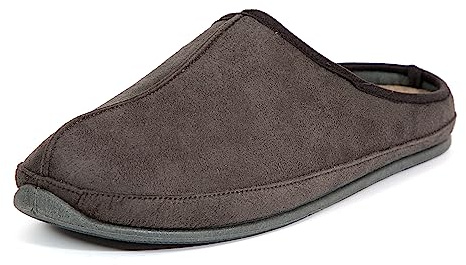 Deer Stags Mens Grizzly Slippers, Grey, 14 Wide