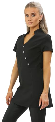BOX CODE Spa salong tunika hårsalong skönhetsterapeut uniform arbetskläder V4B, Svart, 46 SE
