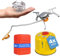 ZMC Klappbarer Campingkocher 3700W + 4x Gaskartuschen 300g, Mini Gaskocher Set für Outdoor Aktivitäten, Campinggaskocher faltbar mit Piezozündung