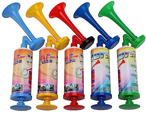FARBIN Mini Pompe à Main Air Corne Jouet de Football pour trompette 5 pièces Klaxon de Sport Portable Fabricant de Bruit Fort pour Fête, événements Sportifs（Mini manuelle corne 5pcs）
