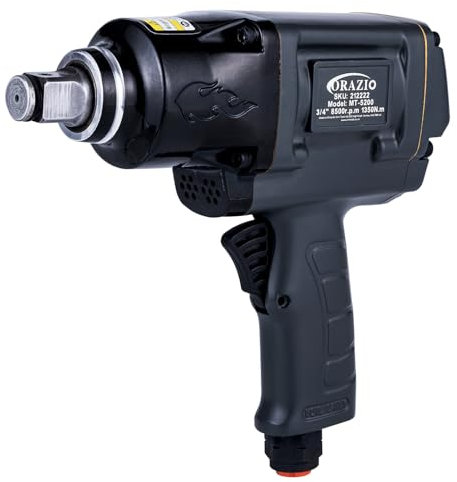 ORAZIO Air Impact Wrench 3/4 Twin Hammer 1000Nm Garage Car Truck Wheel Tyre Bolts Removal Installation Pneumatic Tool (Budget) 212222