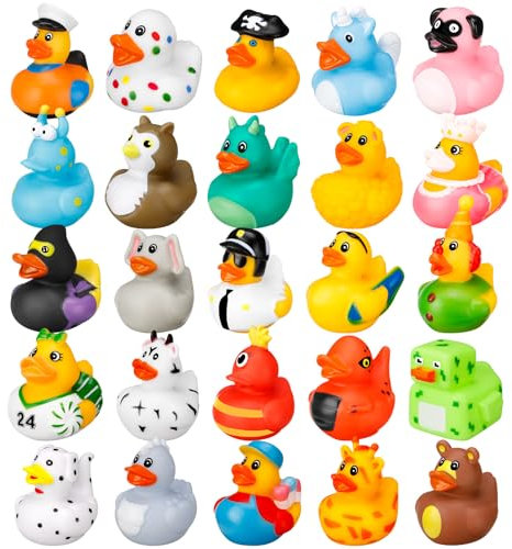 Halinuia 25pcs Canard en Plastique Caoutchouc Petit Canard Mini Canard de Bain Mignons Colorés Jouet de Bain Canard Flotteur Canard de Bain Bébé pour Baby Shower Fête d'anniversaire Fête