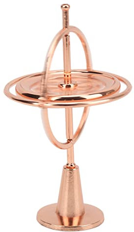 Masyrt Mini Jouet Toupie en Or Rose, Gyroscope en Métal avec Support, Gadget de Décompression Anti-Stress