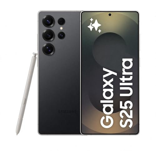 Samsung Galaxy S25 Ultra AI Smartphone, Galaxy AI, 12GB Memory, 256GB Storage, 200MP Camera, S Pen Included, Titanium Black, 3 Year Manufacturer Extended Warranty (UK Version)