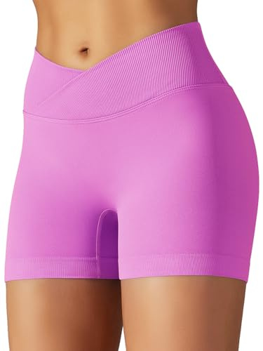 JTSONN Pantaloncini Palestra Donna V Cross Pantaloni Sportivi Corti Vita Alta Lifting Glutei Yoga Shorts Running Allenamento Leggins Corti Ciclisti Fitness Hotpants