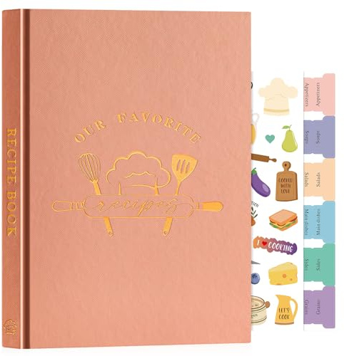 Lanpn Libro di Ricette da Scrivere, B5 Quaderno per Ricette Il Mio Ricettario in Pelle, Recipe Cook Journal Book to Write in Your own Recipes, Libri di Cucina Cooker Girl Libro, Rosa, Inglese