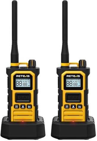 Retevis RB648 Pro Walkie-talkies med Lång Räckvidd, IP67 Vattentät Tvåvägsradio, Tvåvägs Brusreducering, 2800mAh, Högpresterande Walkie-talkies för Vuxna för Byggarbetsplatser och Fabriker (Gul, 2St.)