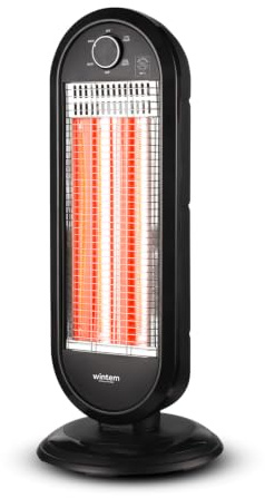 Avilia Elektrisk värmestrålare med automatisk oscillation, dubbel effekt 450–900 W och tippskyddssystem för jämn och naturlig värme i hemmet och på kontoret