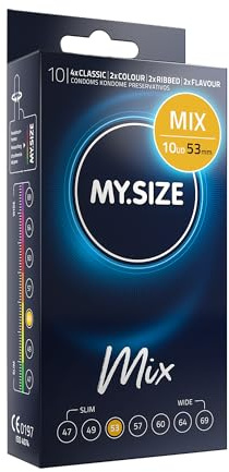 My.Size Mix Condoms Size 3, 53 mm, Standard Pack, Contains 10 Pieces
